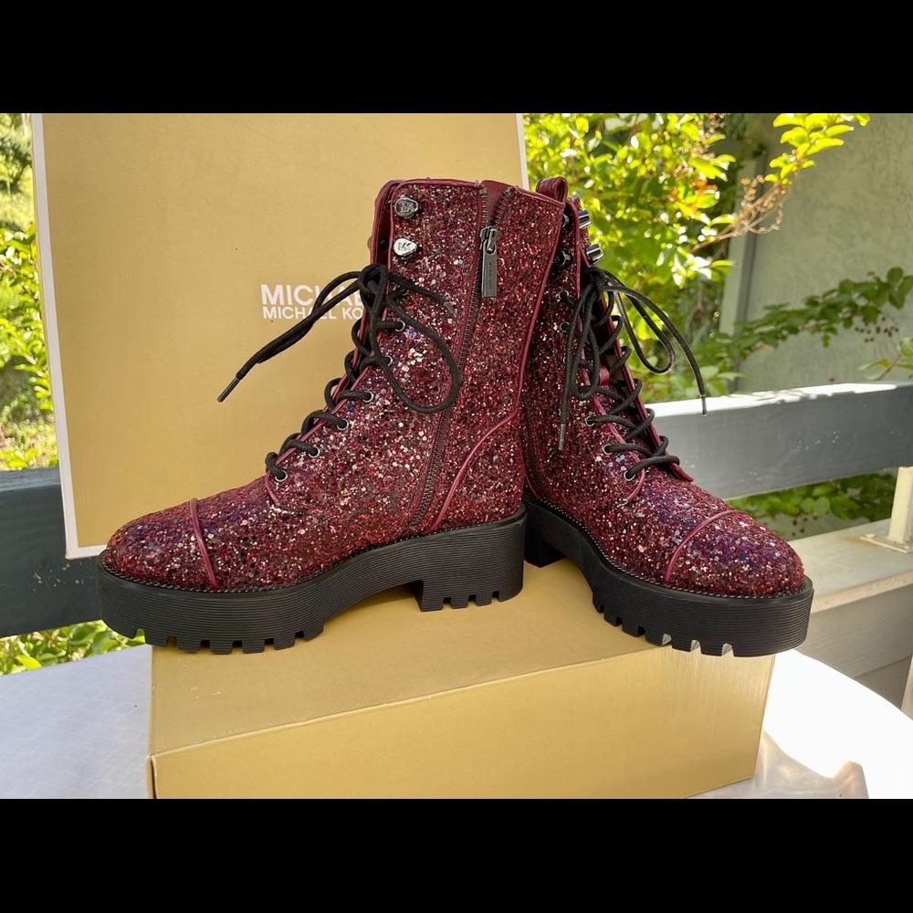 Micheal Kors Bryce Lug Combat Boots - Picture 2 of 3